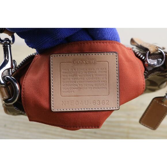 Coach Bag Soho Shoulder Mini Handbag Brown Leather Canvas Hobo 6362 Vintage - Picture 6 of 12